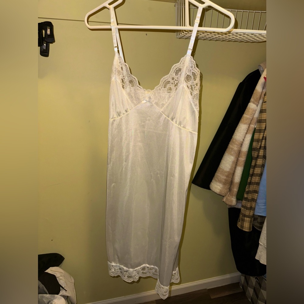 Vintage White Lace Slip Dress